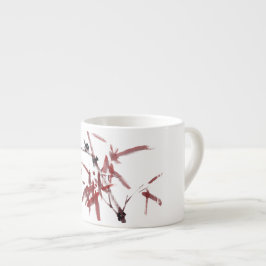 Taza De Espresso Asiatische Kunst mit Schnecke und Rotem Bambus