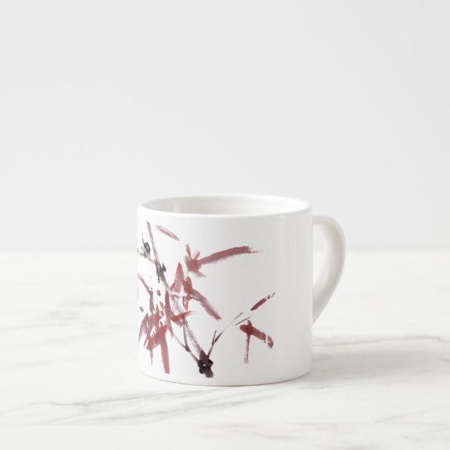 Taza De Espresso Asiatische Kunst mit Schnecke und Rotem Bambus (Derecha)