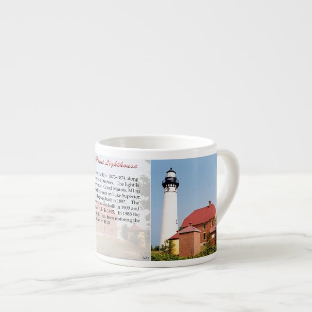 Taza De Espresso Au Sable Point Lighthouse historia espresso mug (Derecha)