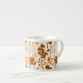 Taza De Espresso Autumn Botanical Leaves Minimalist Mug