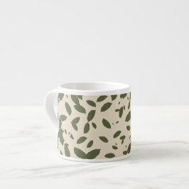 Taza De Espresso Autumn Espresso | Hojas Caídas Verde Oliva