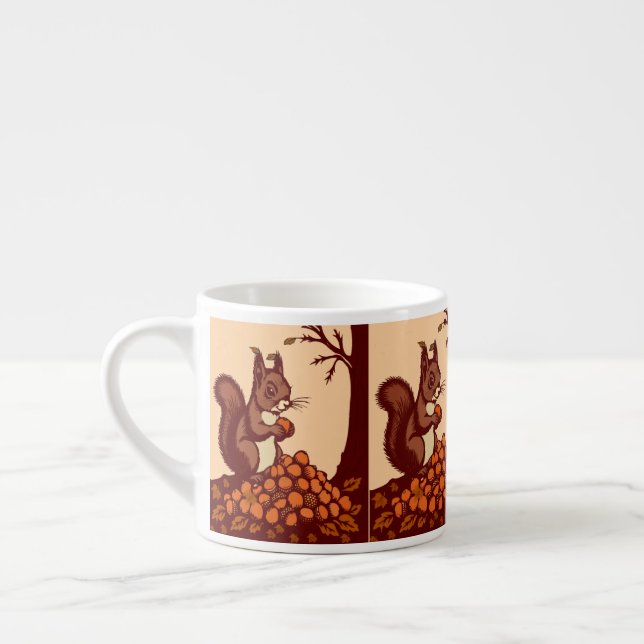 Taza De Espresso 🐿️ Autumn Squirrel Espresso Mug (Izquierda)