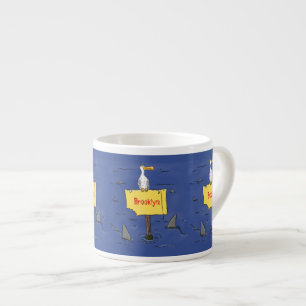 Taza De Espresso Ave marina divertida rodeada por un personalizado 