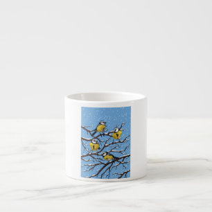 Taza De Espresso Aves azules en invierno