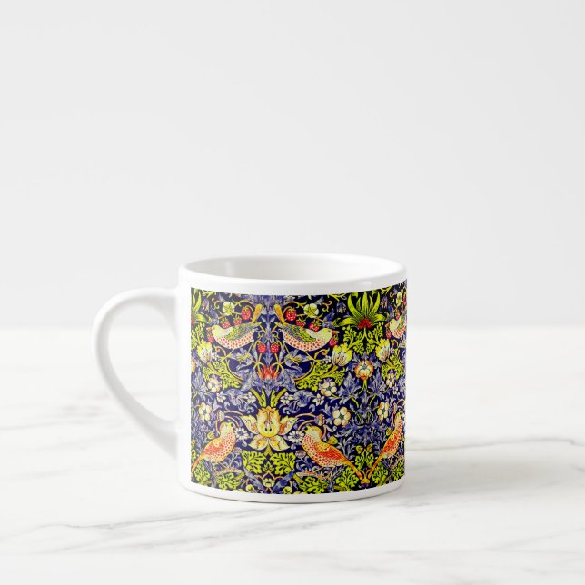 Taza De Espresso Aves del ladrón de fresas William Morris (Izquierda)