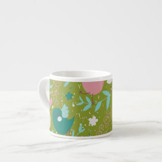 Taza De Espresso Aves tiritas en vides