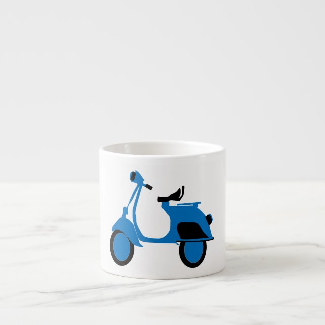 Taza De Espresso Azul de la vespa (Frente)