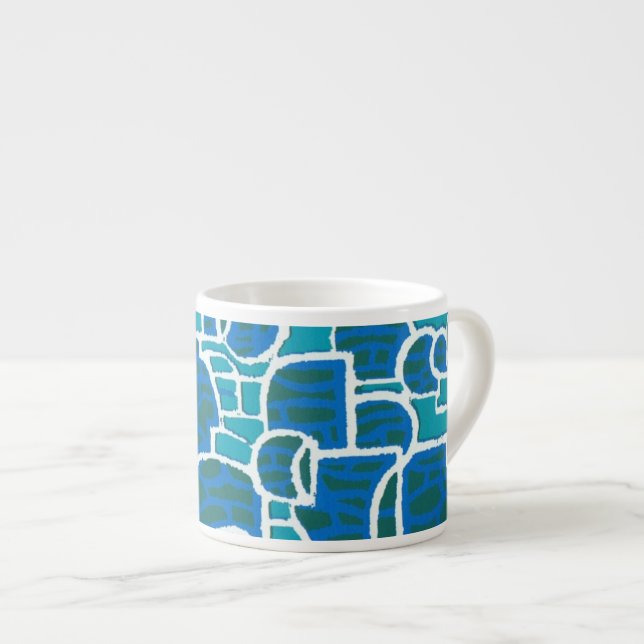 Taza De Espresso Azul, magenta Resumen Espresso Mug (Derecha)