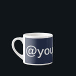 Taza De Espresso Azul promocional de medios sociales de la empresa<br><div class="desc">Crea fácilmente tus tazas publicitarias personalizadas de tu empresa con tu nombre de perfil de red social personalizado sobre fondo azul. ¡Impulse su marca o mensaje en tazas personalizadas! Las tazas impresas se utilizan comúnmente como regalos de negocios para oficinas,  conferencias,  exposiciones y ferias.</div>