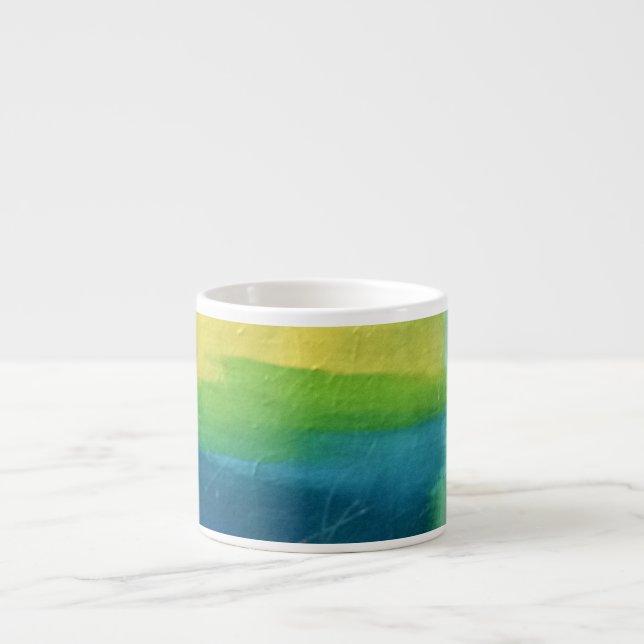 Taza De Espresso Azul, verde, amarillo Resumen Espresso Mug (Frente)