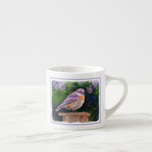 Taza De Espresso Azulillo Oriental en Nieve - Fotografía Original