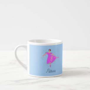 Taza De Espresso Bailarina de bailarina Magenta Vestido Rosa Person