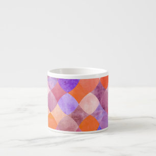 Taza De Espresso Balanzas de peces árabes geométricas de acuarela.