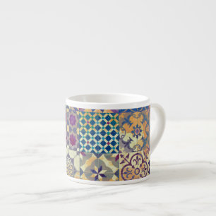 Taza De Espresso Baldosas coloridas tradicionales del Mediterráneo 