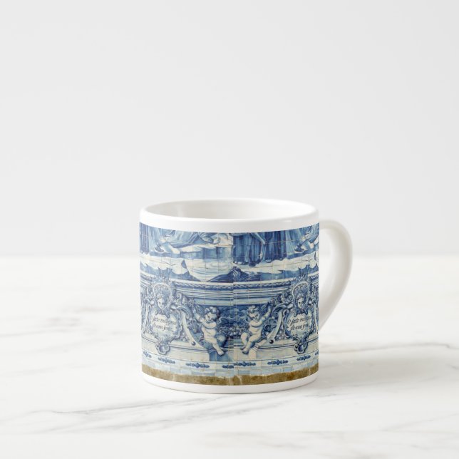 Taza De Espresso Baldosas de pared azules y blancas de Portugal con (Derecha)