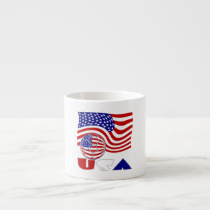 Taza De Espresso Balón de fútbol con bandera de EE. UU.