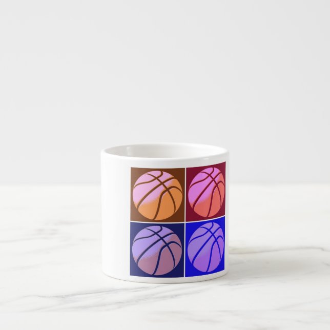Taza De Espresso Baloncesto de arte pop (Frente)