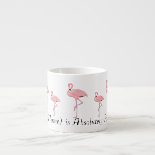 Taza De Espresso Bandada de Flamencos Rosas con Nombre Personalizad