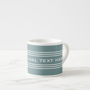 Taza De Espresso Bandas azules de acero Personalizado de texto opci