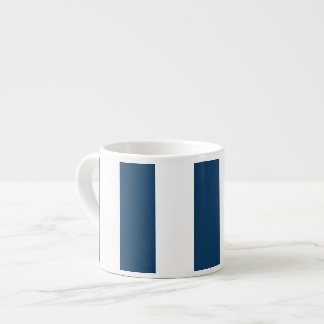 Taza De Espresso Bandas azules de la marina, franjas blancas, patró (Izquierda)