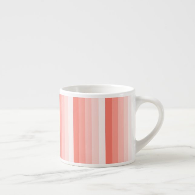 Taza De Espresso Bandas de sombra de melocotón coralino (Derecha)