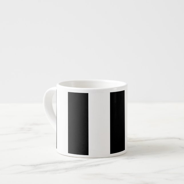 Taza De Espresso Bandas en blanco y negro, patrón a rayas, líneas (Izquierda)
