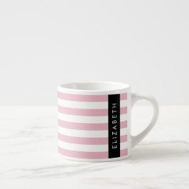 Taza De Espresso Bandas rosadas, Patrón rayado, Líneas, Su Nombre