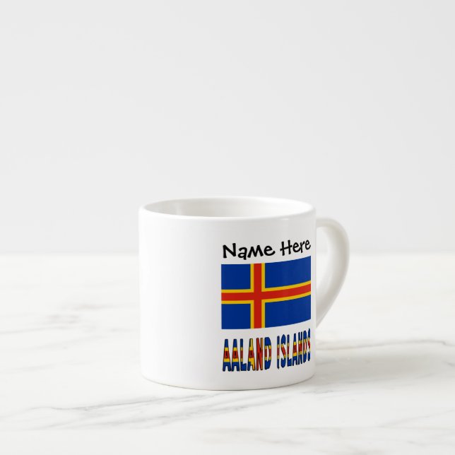 Taza De Espresso Bandera Ålander de las Islas Ashland personalizada (Derecha)