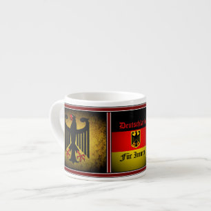 Taza De Espresso Bandera alemana, águila negra, immer de piel de De