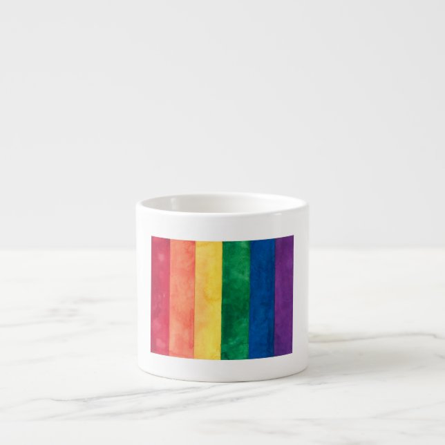 Taza De Espresso Bandera arcoiris del orgullo gay (Frente)