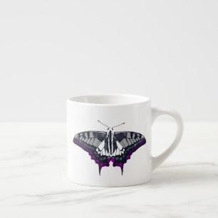 Taza De Espresso Bandera asexual mariposa de cerda