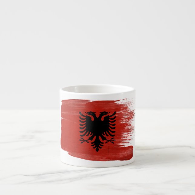 Taza De Espresso Bandera de Albania (Frente)
