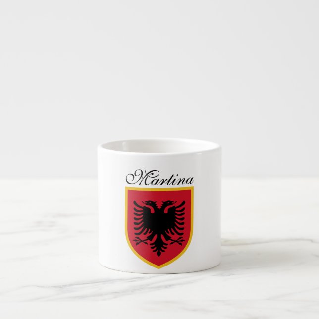 Taza De Espresso Bandera de Albania (Frente)