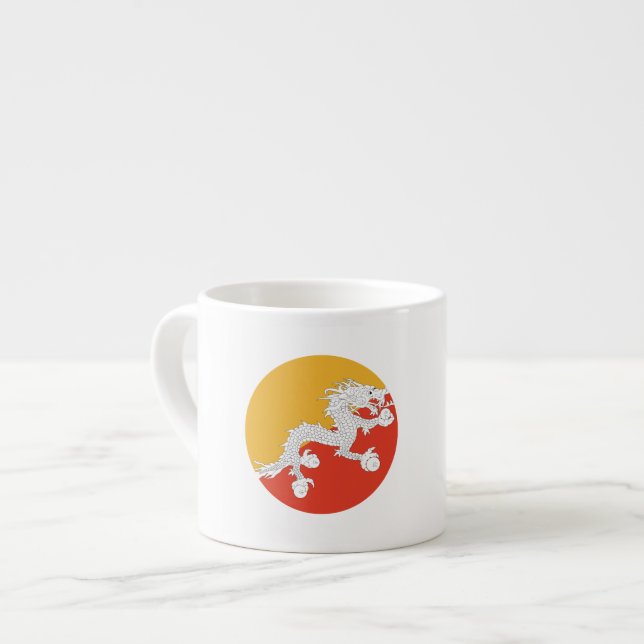 Taza De Espresso Bandera de Bután (Izquierda)