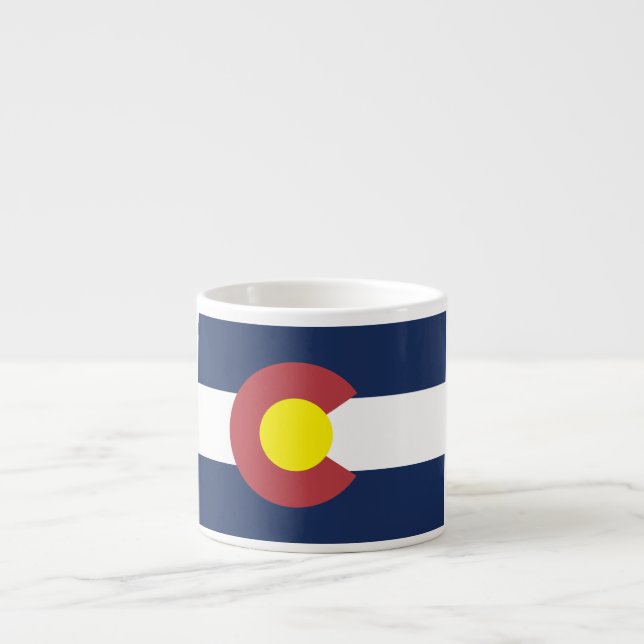 Taza De Espresso Bandera de Colorado (Frente)