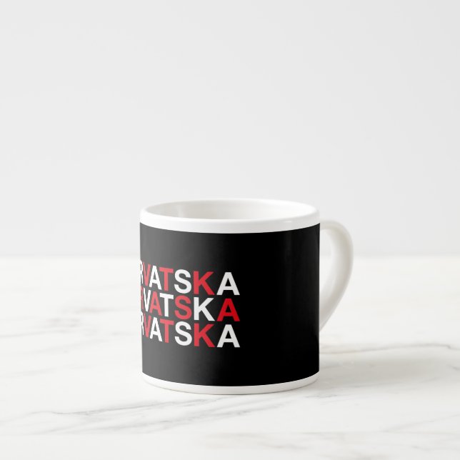 Taza De Espresso Bandera de CROACIA (Derecha)