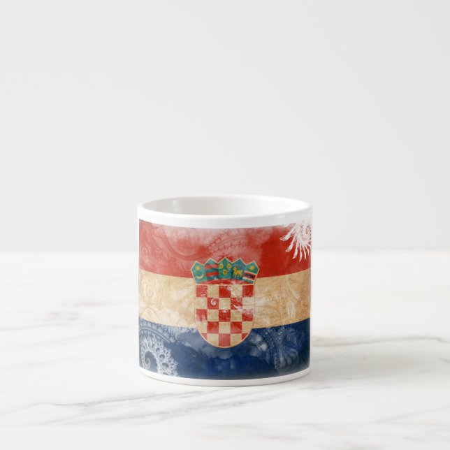 Taza De Espresso Bandera de Croacia (Frente)