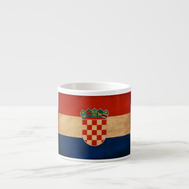 Taza De Espresso Bandera de Croacia (Frente)
