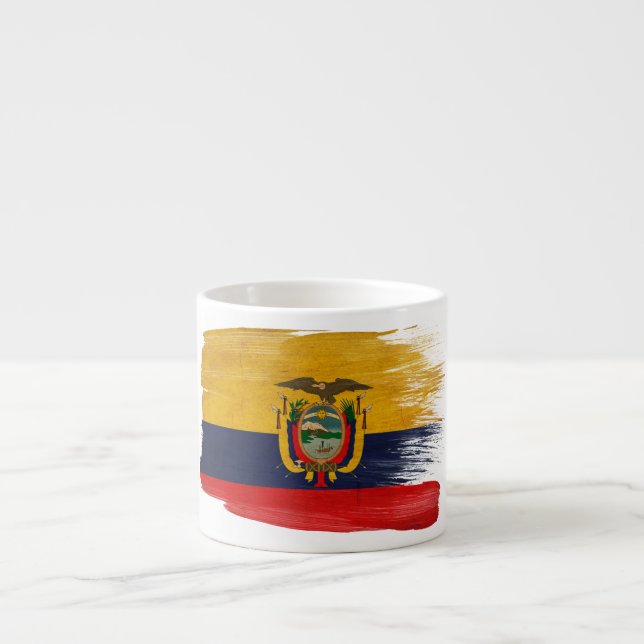 Taza De Espresso Bandera de Ecuador (Frente)