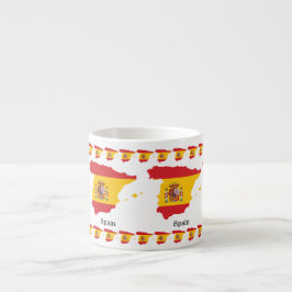 Taza De Espresso Bandera de España en diseño de recuerdo de mapas