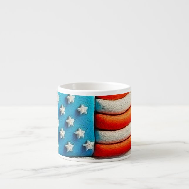 Taza De Espresso Bandera de Estados Unidos (Frente)