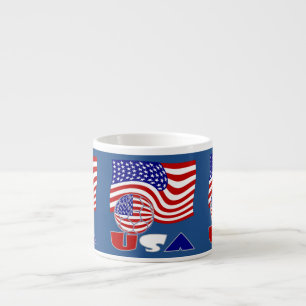 Taza De Espresso Bandera de Estados Unidos USA Balón de Fútbol Fond