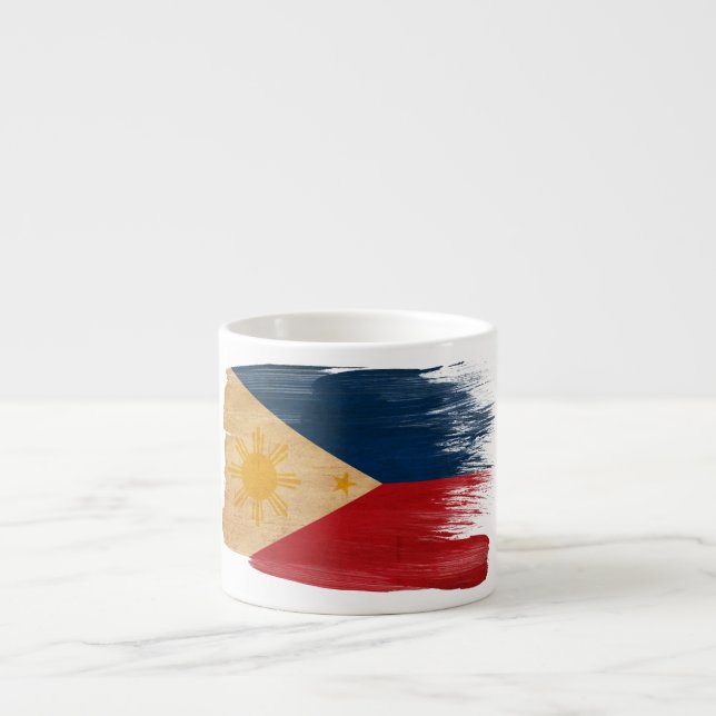 Taza De Espresso Bandera de Filipinas (Frente)