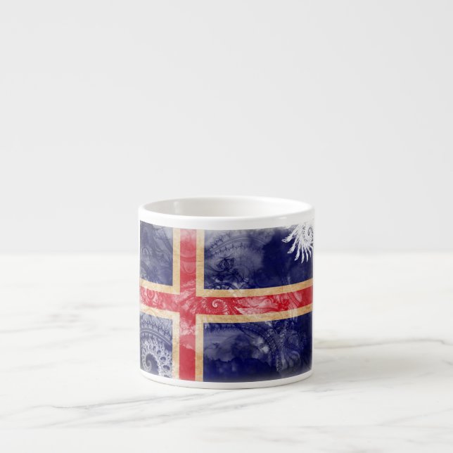 Taza De Espresso Bandera de Islandia (Frente)