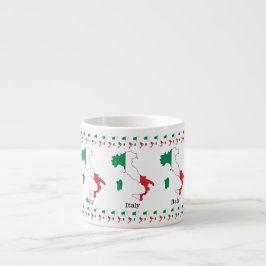 Taza De Espresso Bandera de Italia dentro de su mapa - Colección de