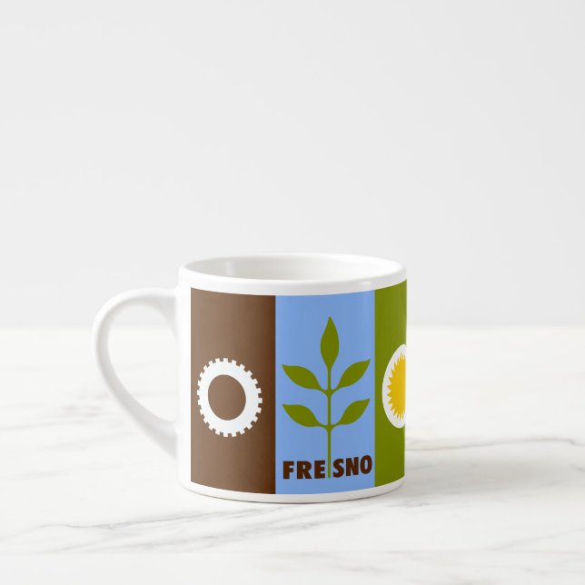 Taza De Espresso Bandera de la ciudad de Fresno, California Espress (Izquierda)