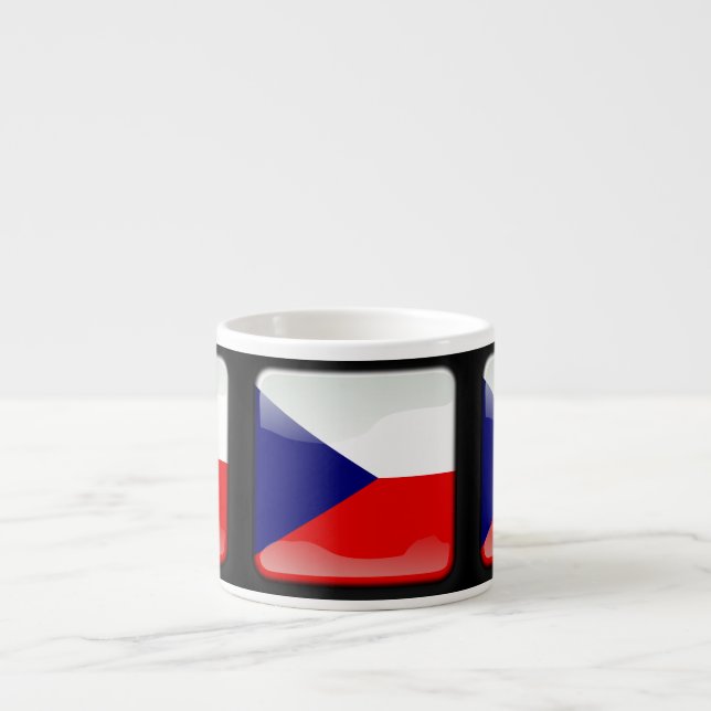 Taza De Espresso Bandera de la República Checa (Frente)