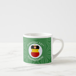 Taza De Espresso Bandera de Navidad del Ángel Alemán Personalizada