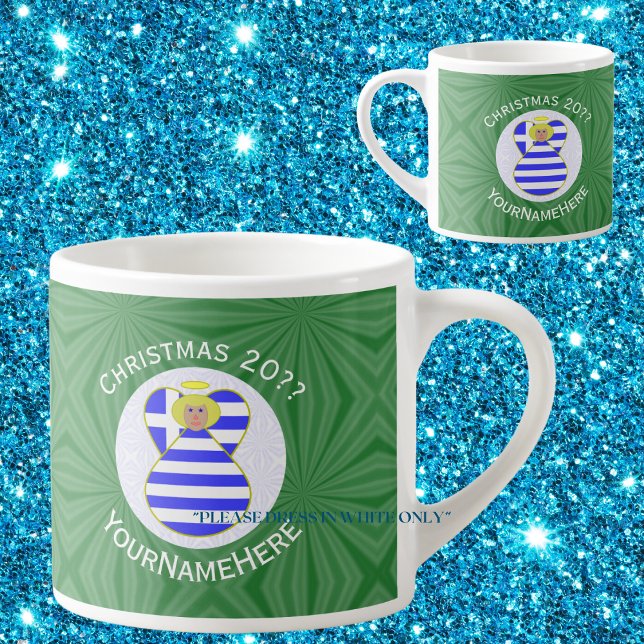 Taza De Espresso Bandera de Navidades griegos de ángel rubio person (Subido por el creador)