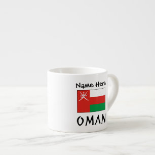 Taza De Espresso Bandera de Omán Nombre Personalizado 